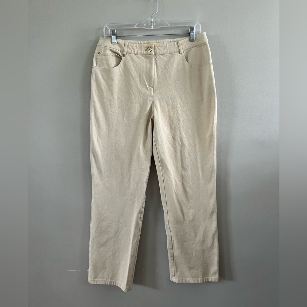 St. John Khaki Stretch Denim Pant Size‎ 8
